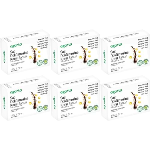 Agarta El Yapımı Doğal Sabun 150GR Saç Dökülmesine Karşı (6 Lı Set)
