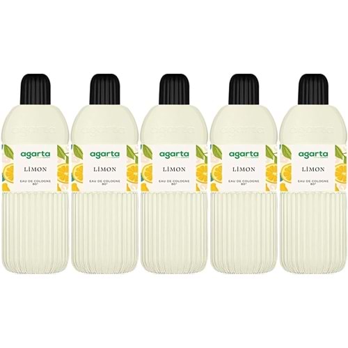 Agarta Kolonya 400 ML Limon 80 Derece Pet Şişe (5 Li Set)