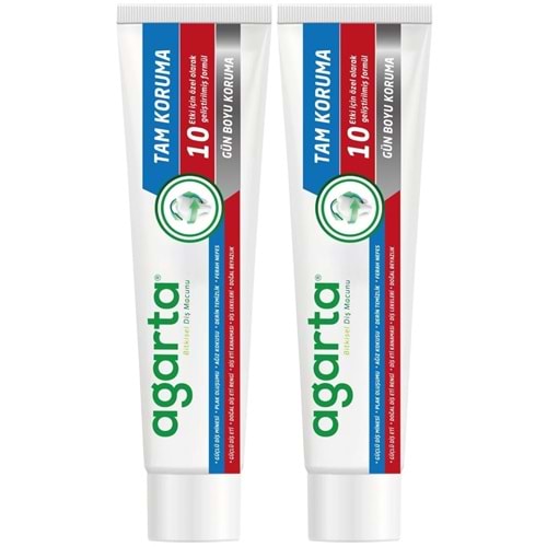 Agarta Doğal Tam koruma Diş Macunu 75 ML Gün Boyu Koruma (2 Li Set)