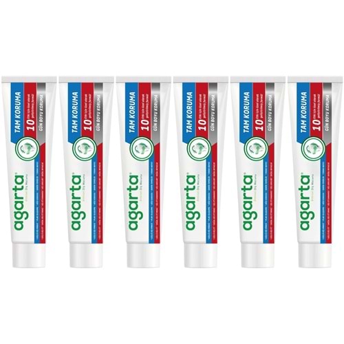 Agarta Doğal Tam koruma Diş Macunu 75 ML Gün Boyu Koruma (6 Lı Set)