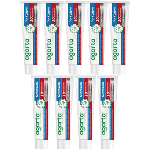 Agarta Doğal Tam koruma Diş Macunu 75 ML Gün Boyu Koruma (9 Lu Set)