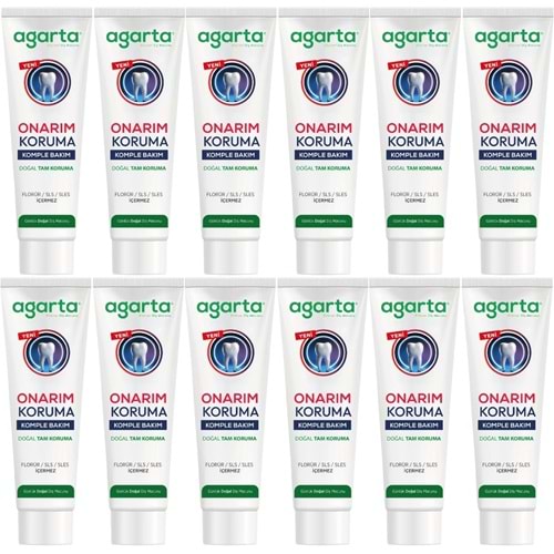 Agarta Doğal Tam koruma Diş Macunu 90 ML Onarım & Koruma (12 Li Set)