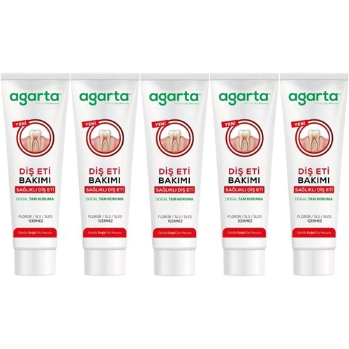 Agarta Doğal Tam koruma Diş Macunu 90 ML Diş Eti Bakımı & Plak Karşıtı (5 Li Set)