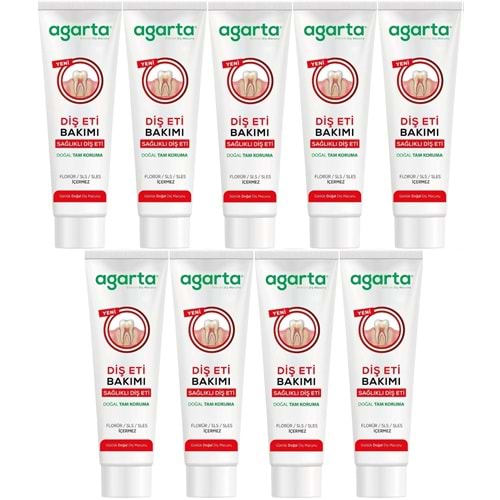 Agarta Doğal Tam koruma Diş Macunu 90 ML Diş Eti Bakımı & Plak Karşıtı (9 Lu Set)