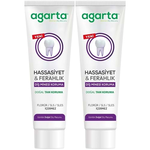 Agarta Doğal Tam koruma Diş Macunu 90 ML Hassasiyet & Ferahlık (2 Li Set)