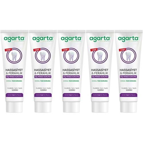 Agarta Doğal Tam koruma Diş Macunu 90 ML Hassasiyet & Ferahlık (5 Li Set)