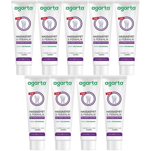 Agarta Doğal Tam koruma Diş Macunu 90 ML Hassasiyet & Ferahlık (9 Lu Set)