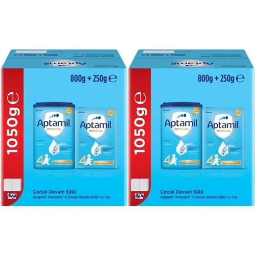 Nutrıcıa Aptamil Pronutra 1050GR (800+250GR) Devam Sütü No:4 (1 Yaş ve Üzeri) Avantaj Pk (2 Li Set)