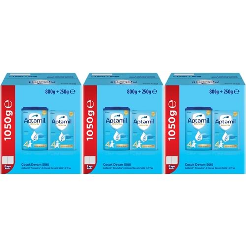 Nutrıcıa Aptamil Pronutra 1050GR (800+250GR) Devam Sütü No:4 (1 Yaş ve Üzeri) Avantaj Pk (3 Lü Set)