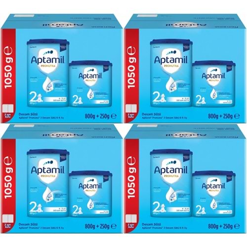 Nutrıcıa Aptamil Pronutra 1050GR (800+250GR) Devam Sütü No:2 (6-9 Ay) Avantaj Pk (4 Lü Set)