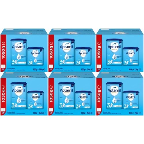 Nutrıcıa Aptamil Pronutra 1050GR (800+250GR) Devam Sütü No:3 (9-12 Ay) Avantaj Pk (6 Lı Set)