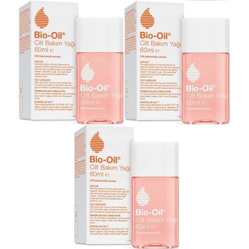 Bio-Oil Çatlak Oluşumunu Önleyici Cilt Bakım Yağı 60ML (Yeni Formül) (3 Lü Set)