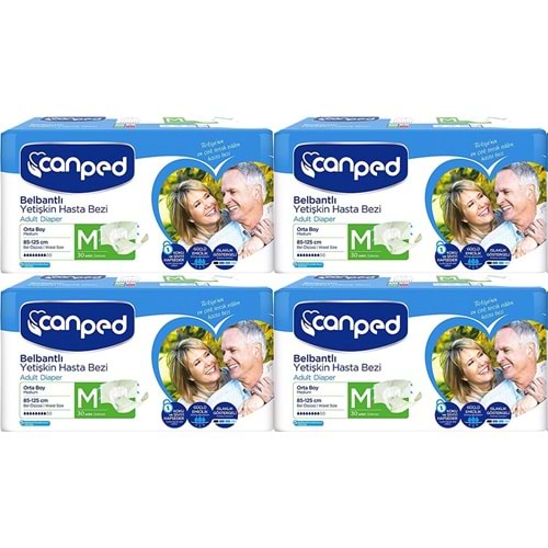 Canped Yetişkin Bezi Bel Bantlı Polietilen M - Orta - Medium 120 Adet