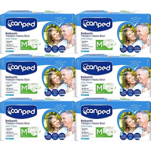 Canped Yetişkin Bezi Bel Bantlı Polietilen M - Orta - Medium 180 Adet