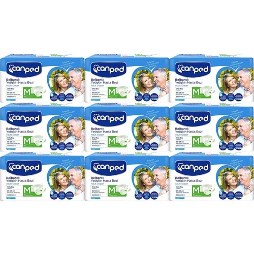 Canped Yetişkin Bezi Bel Bantlı Polietilen M - Orta - Medium 270 Adet