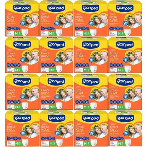 Canped Emici Külot Yetişkin Bezi M - Orta 144 Adet (16PK*9)