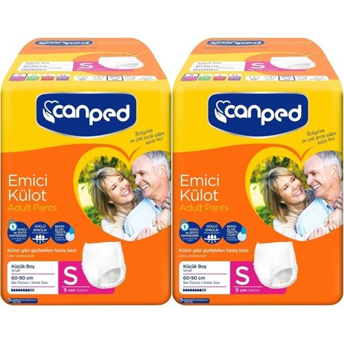 Canped Emici Külot Yetişkin Bezi S-Küçük Small 18 Adet (2PK*9)