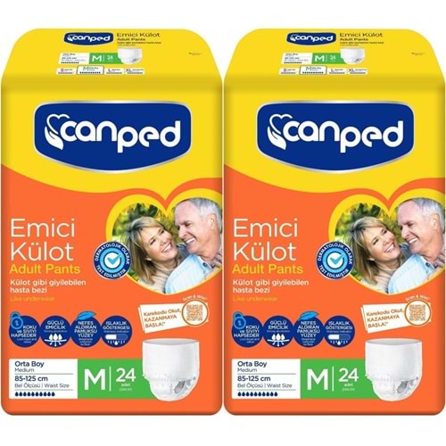 Canped Emici Külot Yetişkin Bezi M - Orta - Medium 48 Adet (2PK*24)
