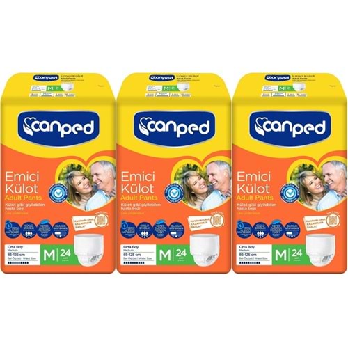 Canped Emici Külot Yetişkin Bezi M - Orta - Medium 72 Adet (3PK*24)