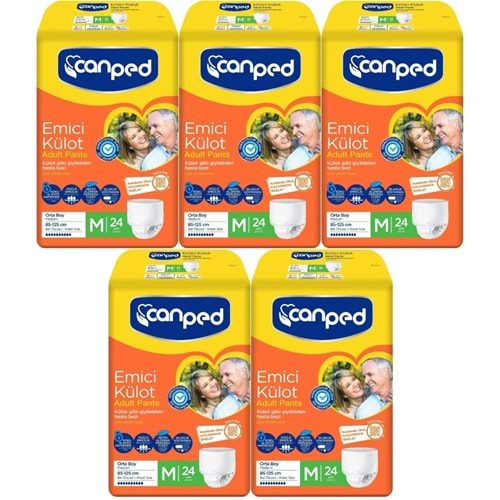 Canped Emici Külot Yetişkin Bezi M - Orta - Medium 120 Adet (5PK*24)
