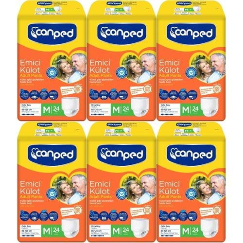 Canped Emici Külot Yetişkin Bezi M - Orta - Medium 144 Adet (6PK*24)