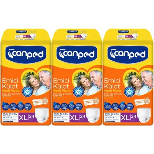 Canped Emici Külot Yetişkin Bezi XL - Ekstra Büyük - Extra Large 72 Adet (3PK*24)
