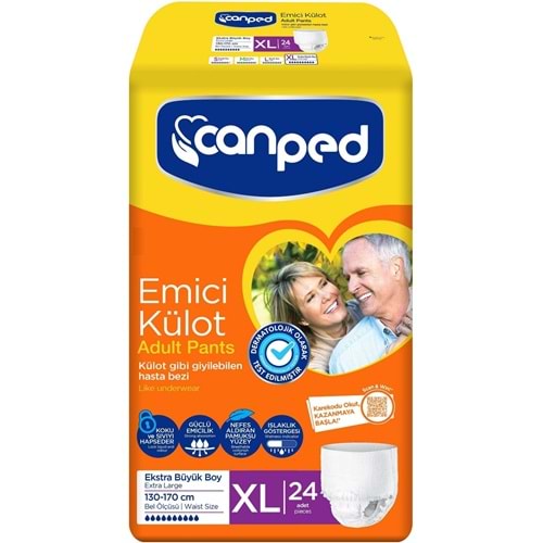 Canped Emici Külot Yetişkin Bezi XL - Ekstra Büyük - Extra Large 120 Adet (5PK*24)