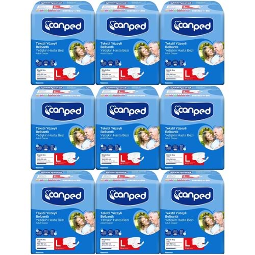 Canped Yetişkin Bezi Bel Bantlı Tekstil Yüzey L - Büyük - Large 126 Adet
