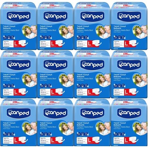 Canped Yetişkin Bezi Bel Bantlı Tekstil Yüzey L - Büyük - Large 168 Adet