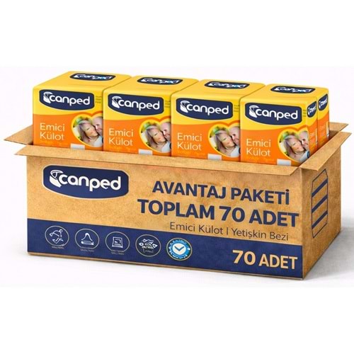 Canped Emici Külot Pants Yetişkin Bezi L - Büyük - Large Ekonomik Pk 70 Adet (5PK*14)