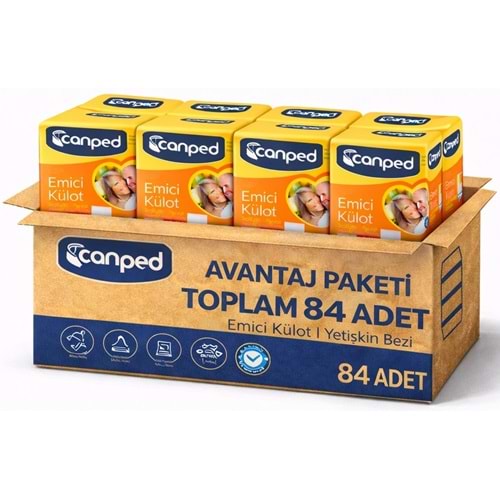 Canped Emici Külot Pants Yetişkin Bezi L - Büyük - Large Ekonomik Pk 84 Adet (6PK*14)