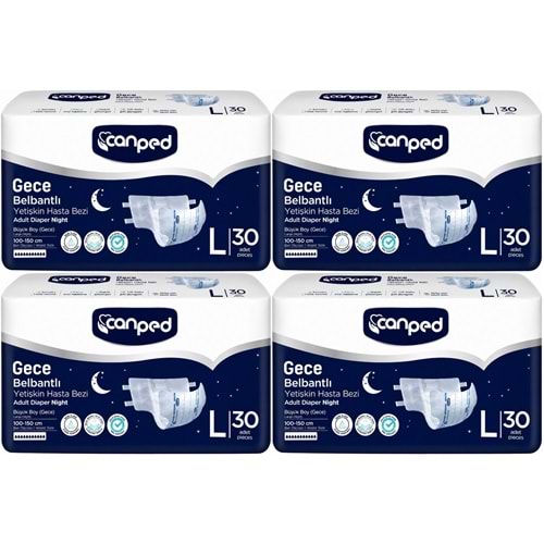 Canped Yetişkin Bezi Bel Bantlı Gece Night L - Büyük - Large 120 Adet