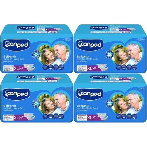 Canped Yetişkin Bezi Bel Bantlı Tekstil Yüzey XL - Ekstra Large - Extra Large 92 Adet