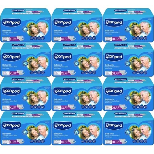Canped Yetişkin Bezi Bel Bantlı Tekstil Yüzey XL - Ekstra Large - Extra Large 276 Adet