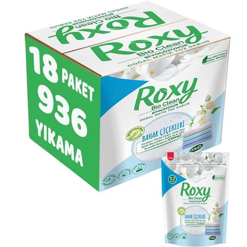 Dalan Roxy Bio Clean Matik Sabun Tozu 1.6Kg Bahar Çiçekleri 18 Li Set (936 Yıkama)