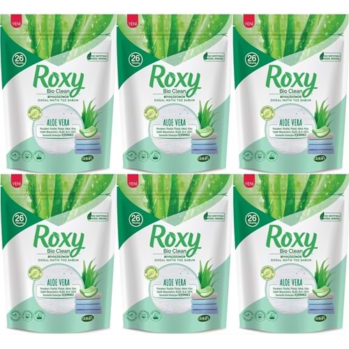 Dalan Roxy Bio Clean Matik Sabun Tozu 800GR Aloe Vera (6 Lı Set) (156 Yıkama)