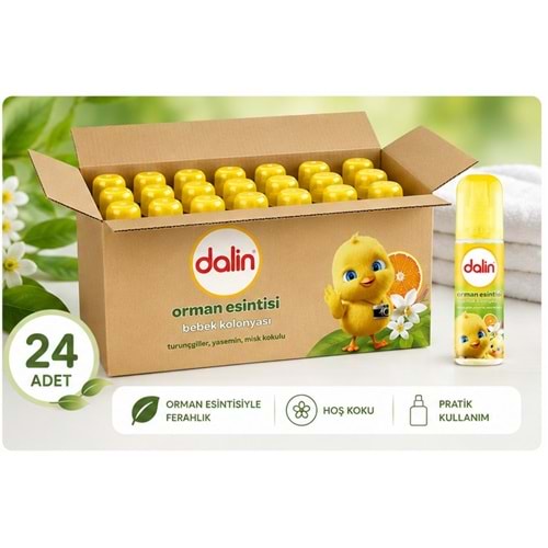 Dalin Bebek Kolonyası 150ML Orman Esintisi (Turunçgiller-Yasemin-Misk Kokulu) (24 Lü Set)