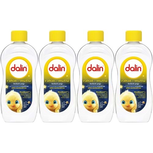 Dalin Bebek Yağı 300ML Rahat ve Mutlu Vanilya Kokulu Nemlendirici (4 Lü Set)