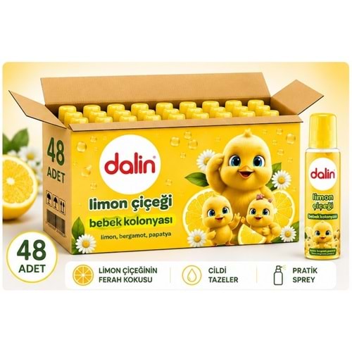 Dalin Bebek Kolonyası 150ML Limon Çiçeği (Limon-Bergomat-Papatya) (48 Li Set)