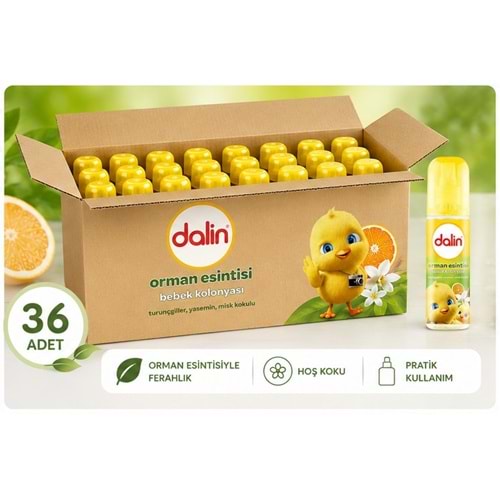 Dalin Bebek Kolonyası 150ML Orman Esintisi (Turunçgiller-Yasemin-Misk Kokulu) (36 Lı Set)