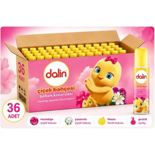Dalin Bebek Kolonyası 150ML Çiçek Bahçesi (Menekşe-Yasemin-Limon Kokulu) (36 Lı Set)