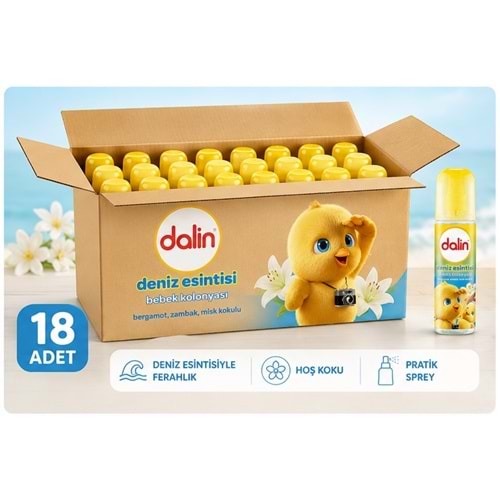 Dalin Bebek Kolonyası 150ML Deniz Esintisi (Bergomat-Zambak-Misk Kokulu) (18 Li Set)