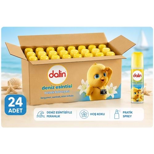 Dalin Bebek Kolonyası 150ML Deniz Esintisi (Bergomat-Zambak-Misk Kokulu) (24 Lü Set)