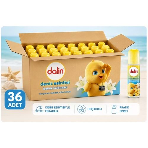 Dalin Bebek Kolonyası 150ML Deniz Esintisi (Bergomat-Zambak-Misk Kokulu) (36 Lı Set)