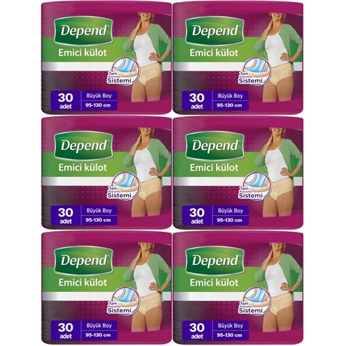 Depend Emici Külot Yetişkin Bezi Large - Büyük Kadın 180 Adet (6PK*30)