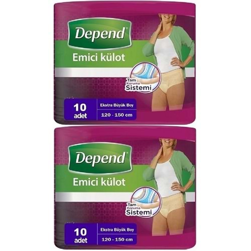 Depend Emici Külot Yetişkin Bezi XL - Extra Büyük Kadın 20 Adet (2PK*10)