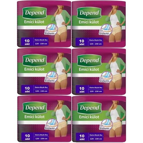 Depend Emici Külot Yetişkin Bezi XL - Extra Büyük Kadın 60 Adet (6PK*10)