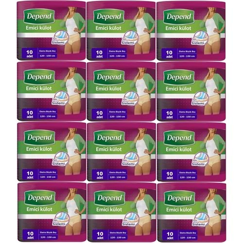 Depend Emici Külot Yetişkin Bezi XL - Extra Büyük Kadın 120 Adet (12PK*10)
