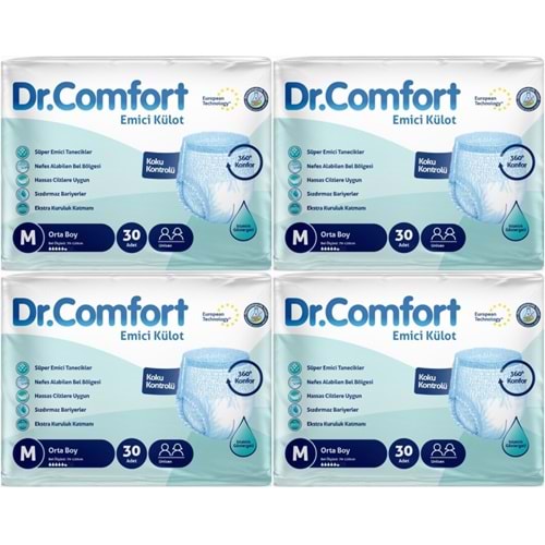 Dr.Comfort Yetişkin Bezi Emici Külot M-Orta 120 Adet 4Pk x 30