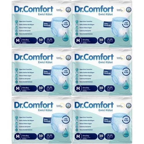 Dr.Comfort Yetişkin Bezi Emici Külot M-Orta 180 Adet 6Pk x 30
